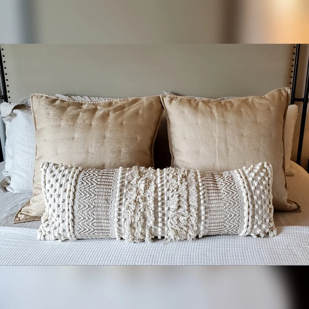 Hotel Collection Macy's Set Of 2 Metallic Stone Gold European Pillow Shams, NWT
